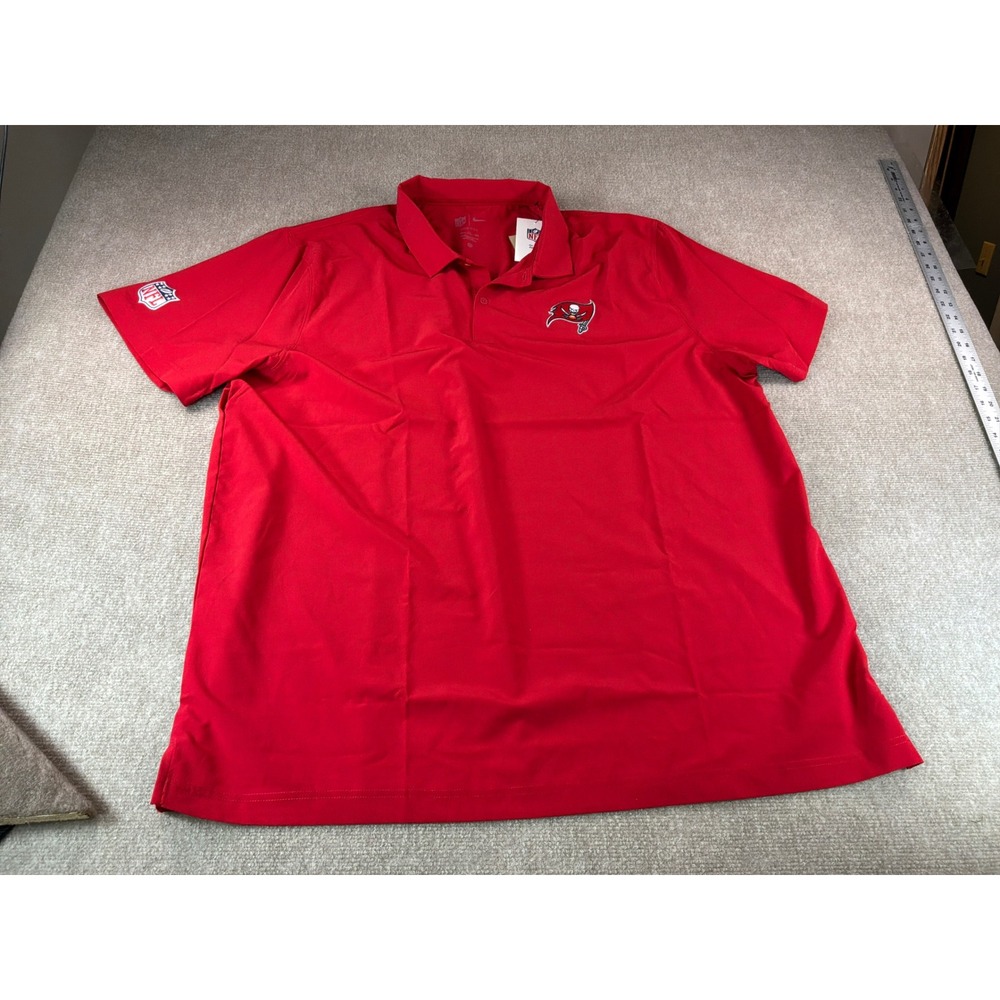 Nike NFL Tampa Bay Buccaneers Dri-FIT Polo Shirt Red Mens XXL 00MG-6DL-8B-0BW